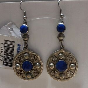 Elegant Blue and Silver Dangle Earrings